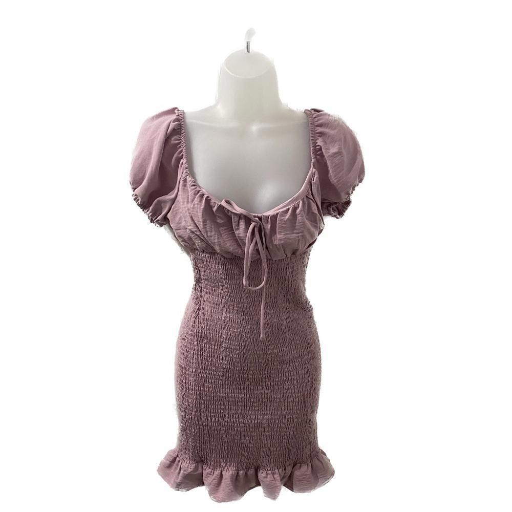 Love Tree Mauve Smocked Mini Dress